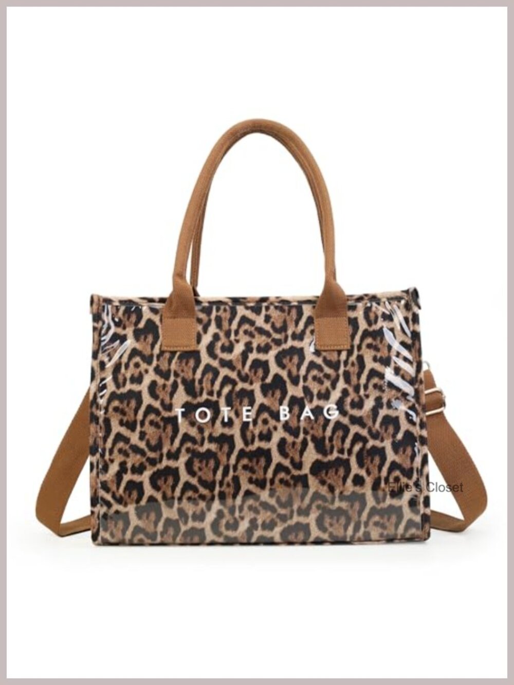Women's Kraft Paper PVC Tote Bag, Letter Print Hobo Handbag, Adjustable Strap